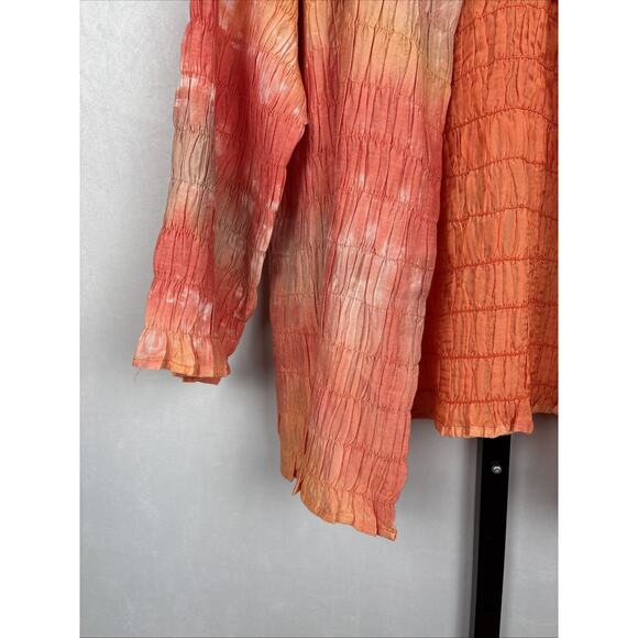 NEW Chico's Adamma Open Front Jacket Women's XL Ruched Sunset Ombre Soft Stretch - Picture 5 of 13